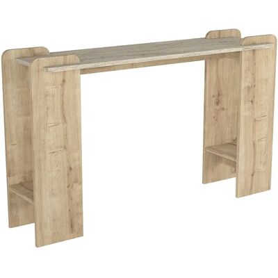 Unique Consolle 2 Ripiani Naturale Chiaro Ed Effetto Travertino Beige - Osenya Unique Consolle 2 Ripiani Naturale Chiaro Ed Effetto Travertino Beige - Osenya