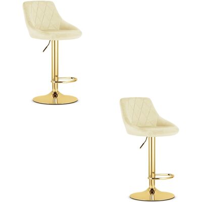 OEM Sgabello Kast - Velluto Beige / Base Dorata X 2 OEM Sgabello Kast - Velluto Beige / Base Dorata X 2