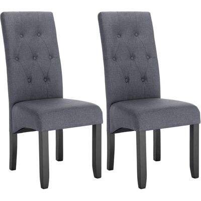 WOLTU Coppia Sedie Da Cucina Sala Da Pranzo Ristorante Con Schienale Gambe Legno Grigio Scuro (lino) - WOLTU Coppia Sedie Da Cucina Sala Da Pranzo Ristorante Con Schienale Gambe Legno Grigio Scuro (lino) -
