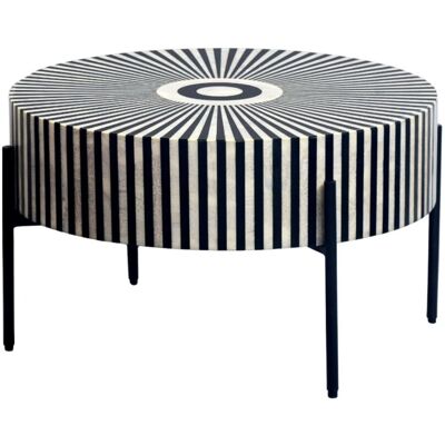 MEUBLORAMA Tavolino Basso Rotondo Zebry 64 Cm Nero E Bianco – Design Grafico Contemporaneo MEUBLORAMA Tavolino Basso Rotondo Zebry 64 Cm Nero E Bianco – Design Grafico Contemporaneo