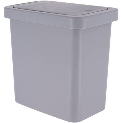 TENDANCE Bidone Rettangolare In Pp Con Coperchio 8l - Grigio - TENDANCE Bidone Rettangolare In Pp Con Coperchio 8l - Grigio -