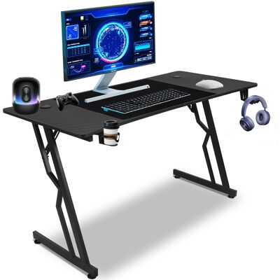 SWANEW Scrivania Da Gioco 140 X 60 Cm, Scrivania Da Gioco Con Piano In Fibra Di Carbonio, Tavolo Da Gioco Ergonomico, Nero SWANEW Scrivania Da Gioco 140 X 60 Cm, Scrivania Da Gioco Con Piano In Fibra Di Carbonio, Tavolo Da Gioco Ergonomico, Nero