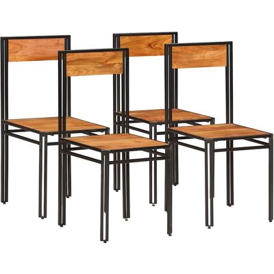 VIDAXL - Sedie Da Pranzo 4 Pz In Legno Massello Di Acacia VIDAXL - Sedie Da Pranzo 4 Pz In Legno Massello Di Acacia
