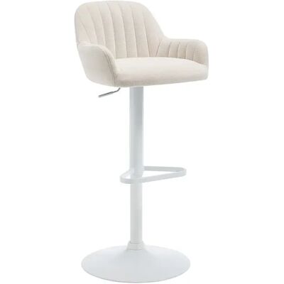 Unique Sgabello Da Bar In Tessuto E Metallo Bianco Altezza Regolabile Crema - Eleana Unique Sgabello Da Bar In Tessuto E Metallo Bianco Altezza Regolabile Crema - Eleana