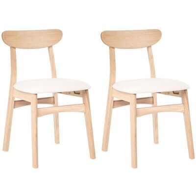 BELIANI Set Di 2 Sedie Da Pranzo Senza Braccioli, Seduta In Tessuto Marrone Chiaro, Struttura In Legno Di Gomma, Tessuto Beige Chiaro Doyle BELIANI Set Di 2 Sedie Da Pranzo Senza Braccioli, Seduta In Tessuto Marrone Chiaro, Struttura In Legno Di Gomma, Tessuto Beige Chiaro Doyle