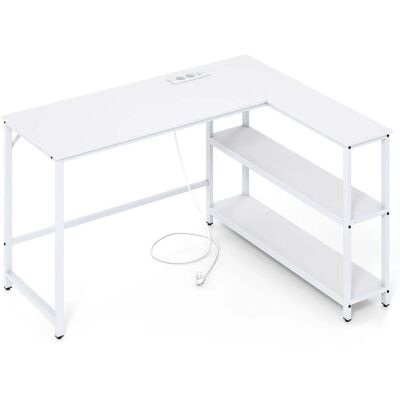HELLOSHOP26 Scrivania A L Per Postazione Di Lavoro 131 X 106 X 75 Cm Stazione Di Ricarica Integrata Design Moderno In Legno E Metallo Bianco 200018007 HELLOSHOP26 Scrivania A L Per Postazione Di Lavoro 131 X 106 X 75 Cm Stazione Di Ricarica Integrata Design Moderno In Legno E Metallo Bianco 200018007
