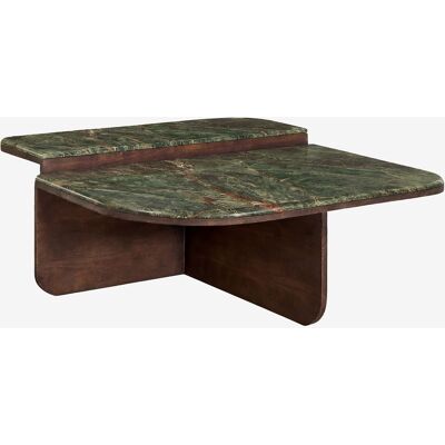 SKLUM Tavolino Da Caffè 90x90 Cm In Pietra Naturale E Legno Di Mango Clotsh SKLUM Tavolino Da Caffè 90x90 Cm In Pietra Naturale E Legno Di Mango Clotsh