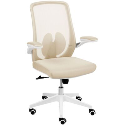 BELIANI Sedia Da Ufficio Con Base Girevole E Braccioli Regolabili In Altezza Con Rete Beige Overlord BELIANI Sedia Da Ufficio Con Base Girevole E Braccioli Regolabili In Altezza Con Rete Beige Overlord