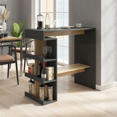 Vicco Tavolo Bar Alto Dana, Antracite/rovere Dorato, 108 X 50 Cm, Vicco Tavolo Bar Alto Dana, Antracite/rovere Dorato, 108 X 50 Cm,