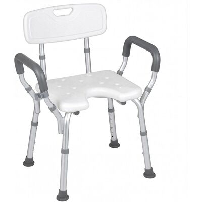 COSTWAY Sedia Da Doccia Anziani,braccioli E Schienale,altezza Regolabile,alluminio Resistente COSTWAY Sedia Da Doccia Anziani,braccioli E Schienale,altezza Regolabile,alluminio Resistente