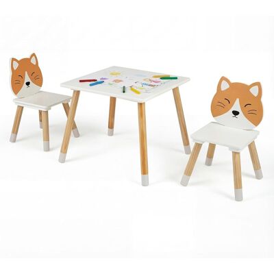 COSTWAY Set Tavolo E Sedie Per Bambini 3+ Anni, Angoli Arrondati, Sedia Ergonomica Con Schienale COSTWAY Set Tavolo E Sedie Per Bambini 3+ Anni, Angoli Arrondati, Sedia Ergonomica Con Schienale