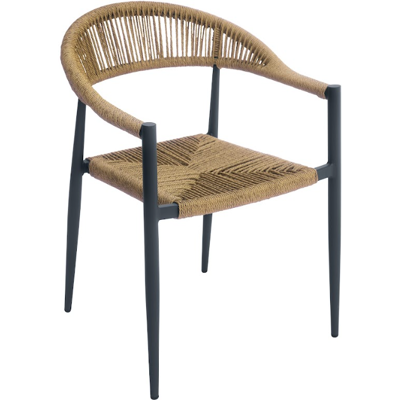 MALIGI HOME Sedia Con Braccioli In Alluminio Con Seduta E Schienale Twist Wicker Paglia Mg/olivo Paglia MALIGI HOME Sedia Con Braccioli In Alluminio Con Seduta E Schienale Twist Wicker Paglia Mg/olivo Paglia