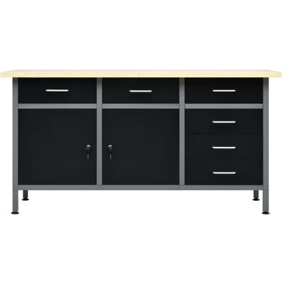 HELLOSHOP26 Banco Da Lavoro Tavolo Da Lavoro Fai-da-te Banco Da Lavoro Da Officina Piano Di Lavoro Ufficio Casa Interno Durevole Robusto 160 Cm Acciaio Nero 020003680 HELLOSHOP26 Banco Da Lavoro Tavolo Da Lavoro Fai-da-te Banco Da Lavoro Da Officina Piano Di Lavoro Ufficio Casa Interno Durevole Robusto 160 Cm Acciaio Nero 020003680