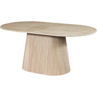 Unique Tavolo Da Pranzo 8 Coperti In Marmo Artificiale Effetto Travertino Beige - Tifuli Unique Tavolo Da Pranzo 8 Coperti In Marmo Artificiale Effetto Travertino Beige - Tifuli