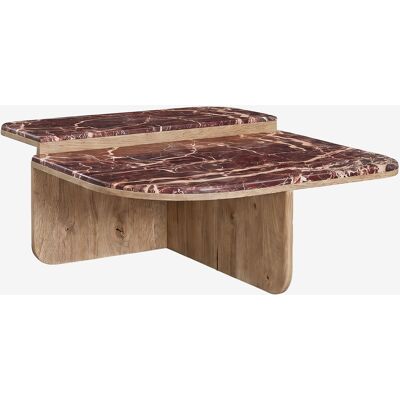 SKLUM Tavolino Da Caffè 90x90 Cm In Pietra Naturale E Legno Di Mango Clotsh SKLUM Tavolino Da Caffè 90x90 Cm In Pietra Naturale E Legno Di Mango Clotsh