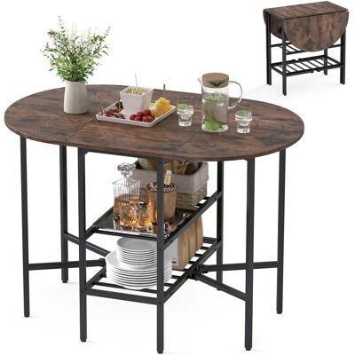 COSTWAY Tavolo Pieghevole Tavolo Da Pranzo Salvaspazio Tavolo Da Cucina Ribaltabile Richiudibile Scrivania Tavolo Consolle Versatile 2 Ripiani Piedini Regolab COSTWAY Tavolo Pieghevole Tavolo Da Pranzo Salvaspazio Tavolo Da Cucina Ribaltabile Richiudibile Scrivania Tavolo Consolle Versatile 2 Ripiani Piedini Regolab