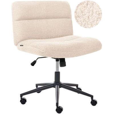 BELIANI Sedia Da Scrivania Per Ufficio Boucle Senza Braccioli Con Base Girevole Inclinabile Beige Chiaro Catlin BELIANI Sedia Da Scrivania Per Ufficio Boucle Senza Braccioli Con Base Girevole Inclinabile Beige Chiaro Catlin