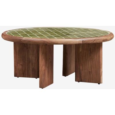 SKLUM Tavolino Da Caffè Rotondo Ø80 Cm In Legno Di Acacia E Piastrelle Aitana SKLUM Tavolino Da Caffè Rotondo Ø80 Cm In Legno Di Acacia E Piastrelle Aitana