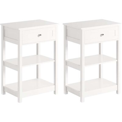 SOBUY Set 2 Comodini Bianco Camera Da Letto Tavolini Da Divano Fbt46-wx2 SOBUY Set 2 Comodini Bianco Camera Da Letto Tavolini Da Divano Fbt46-wx2