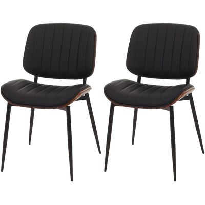DÉCOSHOP26 Set Di 2 Sedie Da Pranzo In Legno Curvato Con Finitura Noce E Rivestimento In Similpelle Nera Con Cuciture Verticali Decorative Design Moderno Ed Elegante 040009480 DÉCOSHOP26 Set Di 2 Sedie Da Pranzo In Legno Curvato Con Finitura Noce E Rivestimento In Similpelle Nera Con Cuciture Verticali Decorative Design Moderno Ed Elegante 040009480