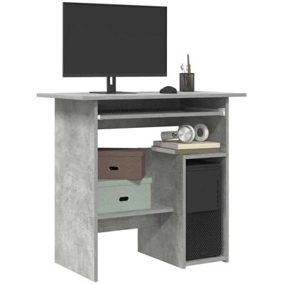 VIDAXL Scrivania Grigio Cemento 80x45x74 Cm In Legno Multistrato - VIDAXL Scrivania Grigio Cemento 80x45x74 Cm In Legno Multistrato -
