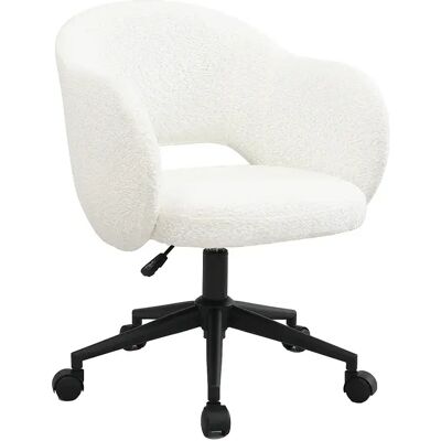 Unique Sedia Da Ufficio Tessuto Bouclette Bianco - Acacilio Unique Sedia Da Ufficio Tessuto Bouclette Bianco - Acacilio