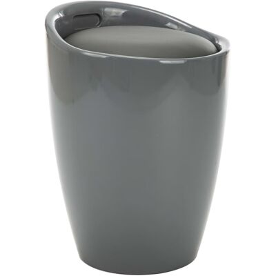 VIDAXL Sgabello Con Contenitore Grigio In Similpelle VIDAXL Sgabello Con Contenitore Grigio In Similpelle