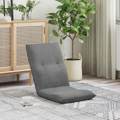 VIDAXL Sedia A Pavimento Regolabile Grigio Scuro Velluto VIDAXL Sedia A Pavimento Regolabile Grigio Scuro Velluto