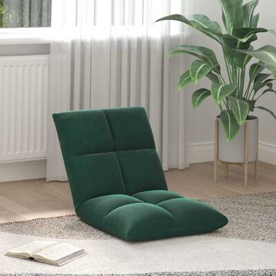 VIDAXL Sedia A Pavimento Regolabile Verde Scuro Velluto VIDAXL Sedia A Pavimento Regolabile Verde Scuro Velluto