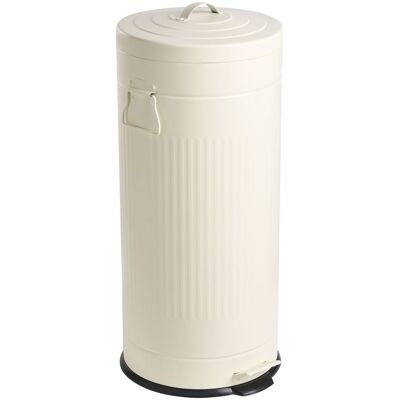 BELIANI Cestino Con Pedale E Coperchio Per Cucina In Ferro Verniciato A Polvere E Materiale Sintetico Beige Ecoaura BELIANI Cestino Con Pedale E Coperchio Per Cucina In Ferro Verniciato A Polvere E Materiale Sintetico Beige Ecoaura
