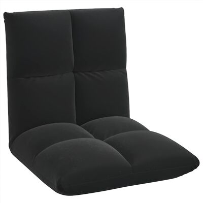 VIDAXL Sedia A Pavimento Regolabile Nero Velluto VIDAXL Sedia A Pavimento Regolabile Nero Velluto
