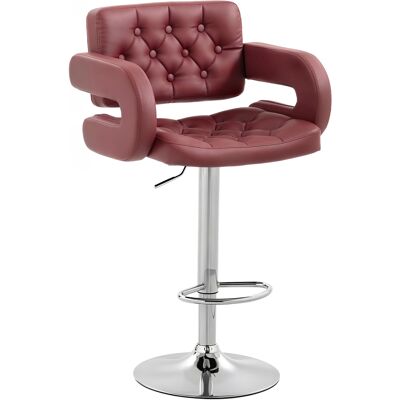 OEM Sgabello Da Bar Con Schienale E Braccioli, Altezza Regolabile E Poggiapiedi, Finta Pelle Rosso OEM Sgabello Da Bar Con Schienale E Braccioli, Altezza Regolabile E Poggiapiedi, Finta Pelle Rosso