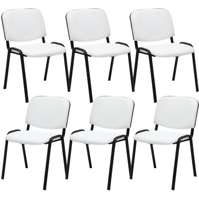 CLP - Set 6 Sedie Conferenza Ken In Similpelle Bianco CLP - Set 6 Sedie Conferenza Ken In Similpelle Bianco