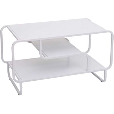 DÉCOSHOP26 Tavolino Rettangolare Moderno Con 3 Ripiani 45 X 80 X 40 Cm Metallo Bianco 040009385 DÉCOSHOP26 Tavolino Rettangolare Moderno Con 3 Ripiani 45 X 80 X 40 Cm Metallo Bianco 040009385