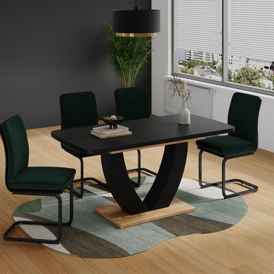 Vicco Tavolo Da Pranzo Allungabile Fenaro, Nero/rovere Dorato, 120-160 X 80 Cm Allungabile, Vicco Tavolo Da Pranzo Allungabile Fenaro, Nero/rovere Dorato, 120-160 X 80 Cm Allungabile,
