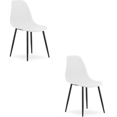 AKORD Sedia Wat Bianca / Gambe Nere X 2 AKORD Sedia Wat Bianca / Gambe Nere X 2