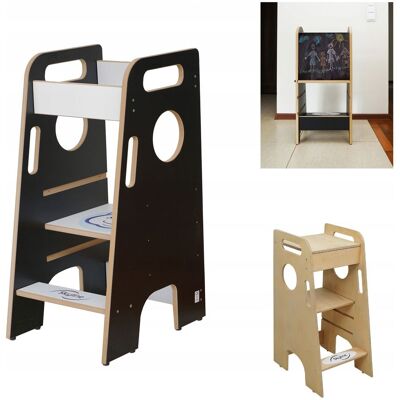 OEM Attrezzo Da Cucina 2 In 1 Per Bambini: Tavolo E Sedia, Colore Nero Pl OEM Attrezzo Da Cucina 2 In 1 Per Bambini: Tavolo E Sedia, Colore Nero Pl