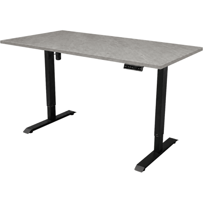 VIVOL Scrivania Regolabile Elettricamente - 140x80 Cm - Motore Singolo - Nero / Effetto Cemento VIVOL Scrivania Regolabile Elettricamente - 140x80 Cm - Motore Singolo - Nero / Effetto Cemento