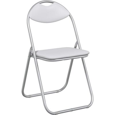 VIDAXL Sedia Pieghevole 8 Pz Pelle Sintetica Bianco E Grigio VIDAXL Sedia Pieghevole 8 Pz Pelle Sintetica Bianco E Grigio