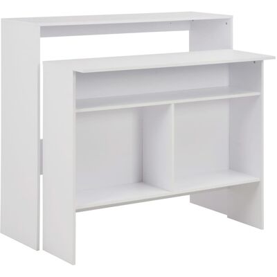 VIDAXL Tavolo Da Bar A 2 Livelli Bianco 130x40x120 - VIDAXL Tavolo Da Bar A 2 Livelli Bianco 130x40x120 -