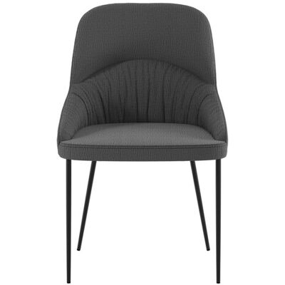STONES Sedia Ginevra Moderna Imbottita In Tessuto Easy-clean Grigio Scuro Con Struttura In Metallo Verniciato Nero - Stile Sofisticato STONES Sedia Ginevra Moderna Imbottita In Tessuto Easy-clean Grigio Scuro Con Struttura In Metallo Verniciato Nero - Stile Sofisticato