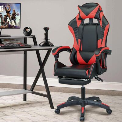 BAKAJI Sedia Poltrona Gaming Scrivania Ufficio Casa Reclinabile Girevol Con Poggiapiedi BAKAJI Sedia Poltrona Gaming Scrivania Ufficio Casa Reclinabile Girevol Con Poggiapiedi