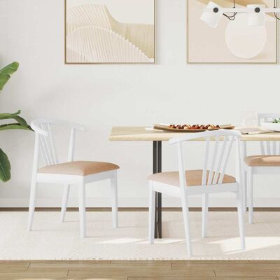 VIDAXL Sedia Da Pranzo 2 Pcs Bianco E Marrone Legno Di Gomma VIDAXL Sedia Da Pranzo 2 Pcs Bianco E Marrone Legno Di Gomma