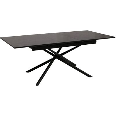 DÉCOSHOP26 Tavolo Da Pranzo Allungabile Con Struttura In Ferro E Piano In Mdf Estendibile Da 160 A 200 X 90 Cm Finitura Effetto Pietra Nera 040009290 DÉCOSHOP26 Tavolo Da Pranzo Allungabile Con Struttura In Ferro E Piano In Mdf Estendibile Da 160 A 200 X 90 Cm Finitura Effetto Pietra Nera 040009290