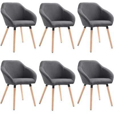 VIDAXL Sedie Da Pranzo 6 Pz Grigio Scuro In Tessuto VIDAXL Sedie Da Pranzo 6 Pz Grigio Scuro In Tessuto