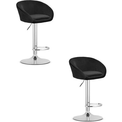 OEM Sgabello Est - Velluto Nero / Base Cromata X 2 OEM Sgabello Est - Velluto Nero / Base Cromata X 2