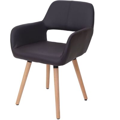 HHG Sedia Sala Da Pranzo Soggiorno Cucina 428 Ii Design Retro Legno Ecopelle Marrone HHG Sedia Sala Da Pranzo Soggiorno Cucina 428 Ii Design Retro Legno Ecopelle Marrone