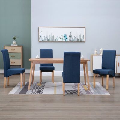 VIDAXL Sedie Da Pranzo 4 Pz Blu In Tessuto VIDAXL Sedie Da Pranzo 4 Pz Blu In Tessuto