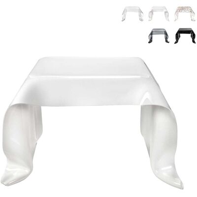 Multiplex Tavolino Basso Quadrato Da Salotto Di Design In Plexiglass Drappeggi - Bianco Multiplex Tavolino Basso Quadrato Da Salotto Di Design In Plexiglass Drappeggi - Bianco