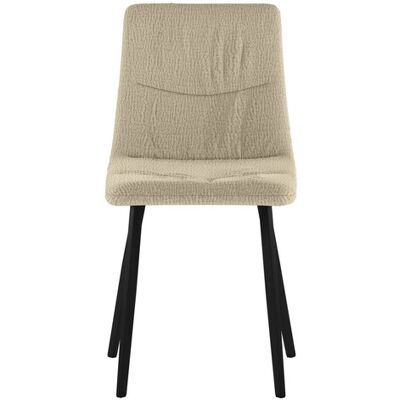 STONES Sedia Ariel In Tessuto Easy-clean Beige Con Struttura In Metallo Nero - Sedia Da Pranzo Dal Design Contemporaneo Ed Elegante STONES Sedia Ariel In Tessuto Easy-clean Beige Con Struttura In Metallo Nero - Sedia Da Pranzo Dal Design Contemporaneo Ed Elegante